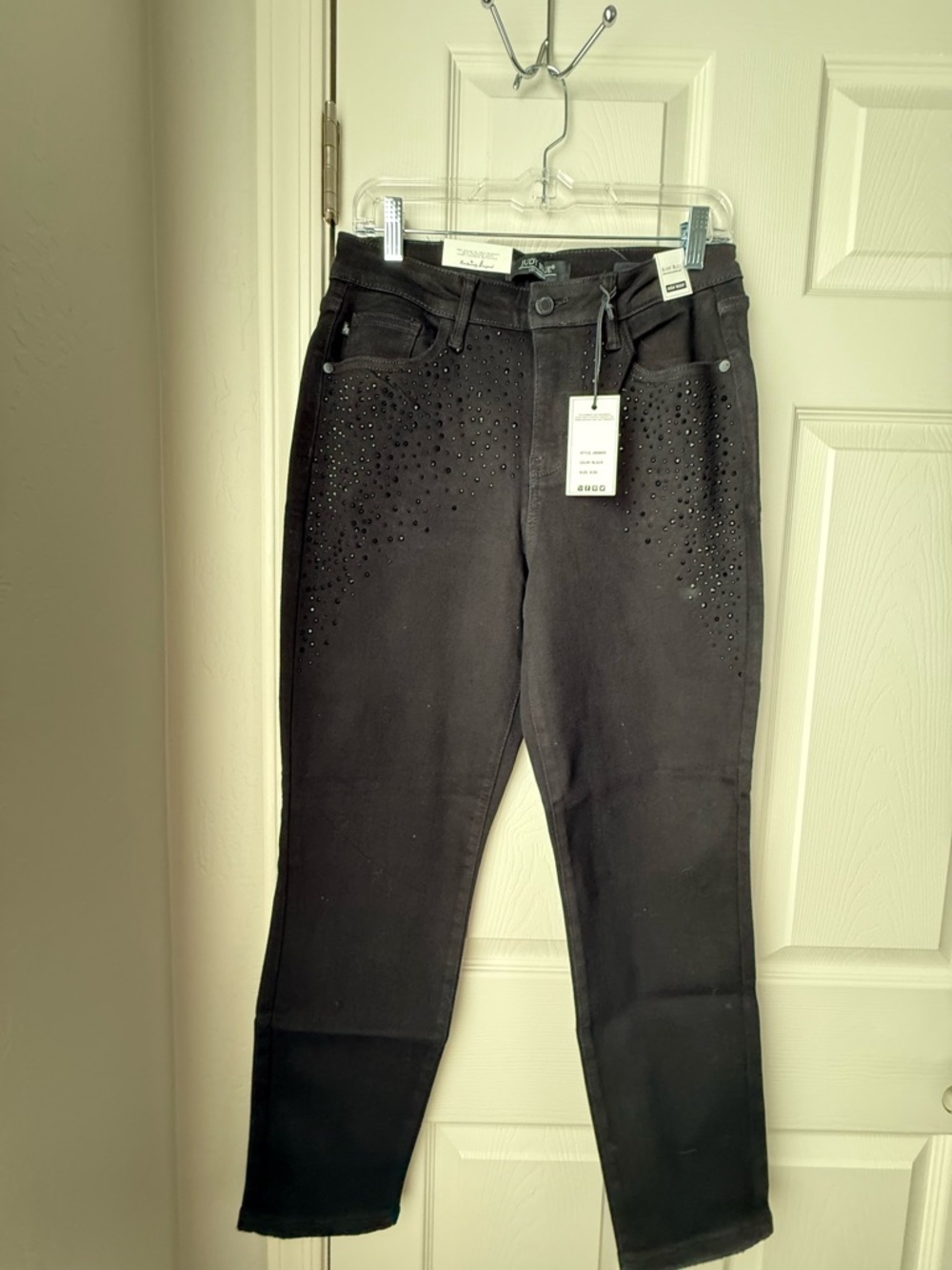 Judy Blue Black Ankle Jeans with Front Stud Detail
